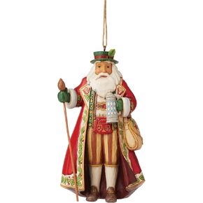 Enesco Jim Shore Heartwood Creek German Santa Hanging Ornament, 4.75 Inch, Multicolor