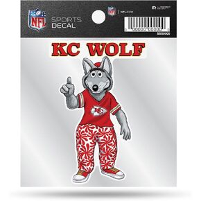 Rico Industries NFL Football Kansas City Chiefs Mascot 4" x 4" Decal White