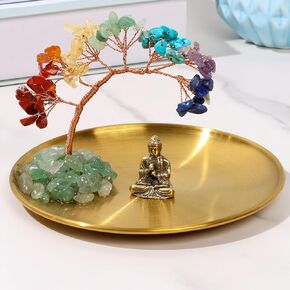 Chakra Tree Buddha Decor,Buddha Statue with Crystal Tree Energy Balance Tree of Life Handmade Tree and Buddha Statue Zen Chakra Decor for Luck Wealth Home Decor Yoga Meditation