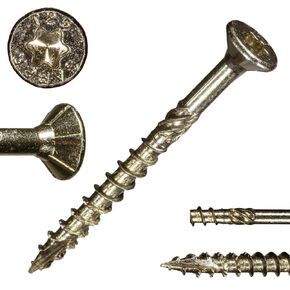 #9 x 3" Saberdrive Star Drive Multi-Purpose Construction Screws 25 LB, Approx. 1811 pieces, Durable Wood Screws, Serrated Thread for Secure Fastening, Avoid Cam Out