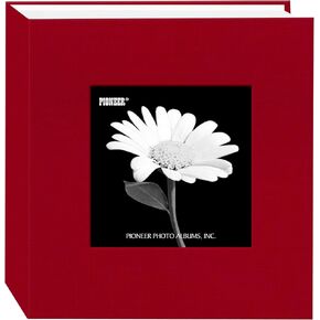 Pioneer 100 Pocket Fabric Frame Cover Photo Album, Apple Red