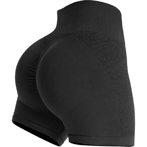 Gym Shorts Women, Seamless Yoga Workout Shorts, High-Waisted Scrunch Butt Booty Lifting Athletic Running Shorts