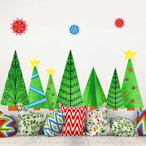 Christmas Wall Decal Christmas Trees Decals Xmas Window Clings Holiday Decorations Christmas Tree Window Stickers Christmas Vinyl Sticker Home Decoration