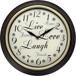 12 Inch Live Laugh Love Quality Quartz Battery Operated Easy to Read Home/Office/Kitchen/Classroom/School Clock Class 13910 0