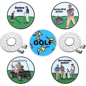 Funny Golf Ball Markers with Magnetic Clip, Enamel Golf Ball Markers, Unique Magnetic Golf Hat Clips for Putting Green, Golf Accessories Gifts