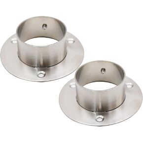 2Pcs Stainless Steel Closet Rod Flange Mounting Bracket Flange Holder for Pipe Rod Support Wardrobe Ceiling Mounting Bracket with Screws (38mm)