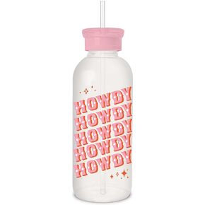 Studio Oh! New Glass Water Bottle with Straw 25oz, Reusable Cute Glass Bottle Eco Friendly, Shatter-Resistant, Aesthetic Waterbottle with Silicone Coating, Care Way Less Design