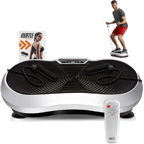 Hurtle Fitness Vibration Shaking Platform - Workout Machine Exercise Equipment for Home Vibration Plate Balance your Weight Workout Equipment Includes Remote Control, Balance Straps, Home Gym, White