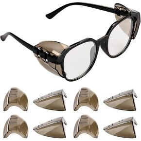 YunTuo 2/4 Pairs Eye Glasses Side Shields for Prescription Glasses - Fits Small to Medium Eyeglasses (2, Brown)