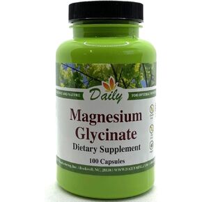 Daily Manufacturing Magnesium (200 mg from Magnesium Glycinate) 100 Vegetarian Capsules