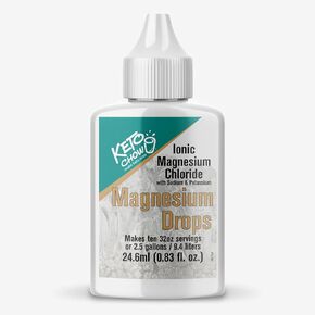 Keto Chow Ionic Magnesium Chloride Supplement Drops | Provides Magnesium, Eletrolytes & Trace Minerals The Body Needs | Sourced from Utah's Great Salt Lake | On The Go Container | 24ml Pocket Flask