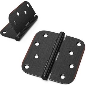 Haidms Matte Black Door Hinges 3Pack Black Door Hinges 4x4 inch Interior Door Hinges with 1/4'' Radius Corner for Exterior Door School Gym Door