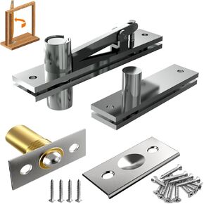 Hidden Door Hinge,Door Pivot Hinges for Hidden Door Bookcase,Secret Door,with Door Ball Catch Hardware (L Type)