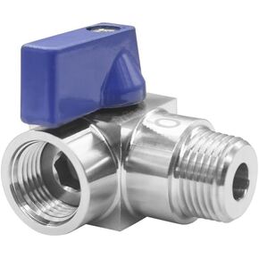 Stainless Steel 90 Degrees Elbow Ball Valve 1/2" NPT Male x 1/2" NPT Female Shut Off Valve for Water Fuel Air