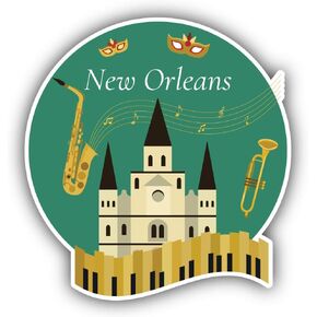 New Orlean City Louisiana USA State America Travel Vinyl Sticker Car Bumper Decal