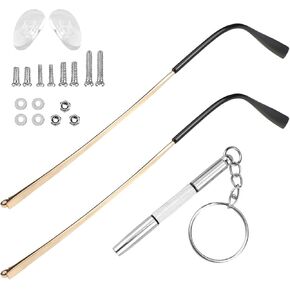 زوج واحد من أذرع استبدال النظارات المعدنية، استبدال ذراع أرجل النظارات العالمية - أرجل أذرع النظارات، براغي، غسالات لولبية، هيكل بديل للنظارات المعدنية لإصلاح النظارات in Kuwait