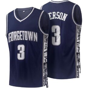 FranNy Men's Basketball Shirt Georgetown #3 Retro Embroidered Sleeveless Breathable Athletic Basketball Jersey