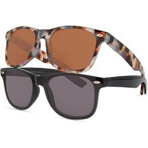M+ Melbourne Sun Readers, Blue Light Blocking Glasses for Men, Reading Sunglasses, Multi-Colored, Pack of 2