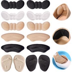 Heel Pads Inserts for Shoes, 7 Pairs High Heel Grips and Metatarsal Pads for Women Man, Shoe Inserts to Make Shoes Smaller, Reusable Heel Cushions Protectors for Foot Pain Relief, Blister Prevention