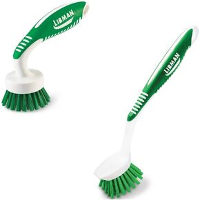 Libman Curved Kitchen Brush 3 Pack or 6 Pack (1 Curved Brush + 1 All Purpose Brush)