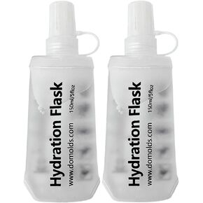 150 ml/5 oz Soft Flask, Flexible TPU Soft Water Flask for Running Vest, BPA-Free Hydration Flask for Running, Hiking, Cycling, Climbing-Blue
