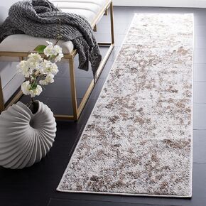 SAFAVIEH Toscana Collection Runner Rug - 2' x 9', Grey & Ivory, Modern Abstract Design, Non-Shedding & Easy Care, Ideal for High Traffic Areas in Living Room, Bedroom (TOS682A)
