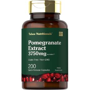 Pomegranate Extract | 200 Capsules | 3750 mg | Non-GMO, Gluten Free Supplement