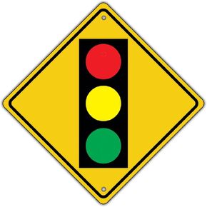 Traffic Light Ahead with Symbol Crossing Metal Aluminum Road Sign 12x12