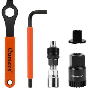 Oumers Bike Bicycle Crank Puller Tool Set, Bike Crank Extractor + Bike Bottom Bracket Remover + 16mm Spanner Wrench + Hexagonal Wrench for Removing Bicycle Crank