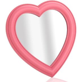 Makeup Mirror Heart Shape Wall Desktop Mirror Cosmetic Vanity Mirror for Women Ladies Friends Gift