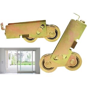 قطعتان من عجلات باب الفناء المنزلقة البديلة، محمل كروي فولاذي 1-1/4 بوصة، حامل على شكل حرف F، مجموعة بكرات ترادفية للباب المنزلق لأبواب الشاشة الزجاجية المصنوعة من الألومنيوم، تحمل 330 رطلاً in Kuwait