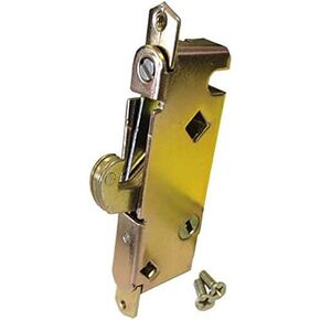 Sliding Glass Patio Door Lock, Mortise Type, 45 Degree Keyway, 3-11/16" Screw Holes