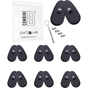Eyeglass Nose Pads, 12 Pairs Black Soft Silicone Glasses Nose Pad with 1Pc Screwdrivers & 4Pcs Screws for Tincup OX3184/Plier OX5142/Conductor 6 Sunglasses