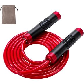 Weighted Jump Rope for Women,Men,Heavy Jump Rope with Adjustable Bold PVC Rope,Ball Bearing Aluminum Handle,Great for Crossfit Training, Boxing, and MMA Workouts