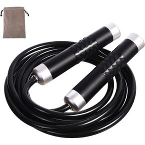 Weighted Jump Rope for Women,Men,Heavy Jump Rope with Adjustable Bold PVC Rope,Ball Bearing Aluminum Handle,Great for Crossfit Training, Boxing, and MMA Workouts