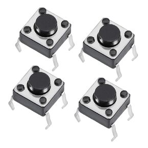 uxcell 6x6x4.3mm Panel Mini/Micro/Small PCB Momentary Tactile Tact Push Button Switch DIP 4PCS