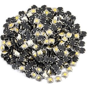Tactile Push Button Switch 4x4x1.5mm / 5x5x1.5mm SMD 4PIN Brass Head Mini Micro Momentary Waterproof Tact Switch (Pack of 400pcs)