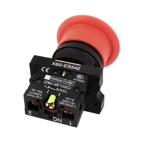 uxcell Emergency Stop 22mm Latching SPST NC 2 Pin Mushroom Push Button Switch