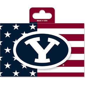 Rico Industries NCAA BYU Cougars Patriotic 5" x 7" Vinyl Die-Cut Decal - Car/Truck/Home Accessory