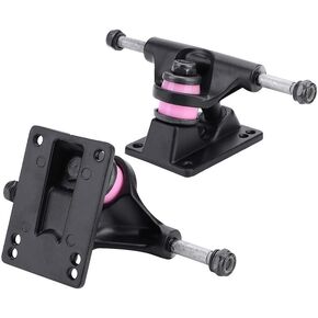 Skateboard Truck 2pcs Skateboard Trucks Combo 3.25inch Wheels ABEC Longboard Skatebaord Accessory(Randomly Color of PU Pad)(Black) Sportinggoods Electric Scooter