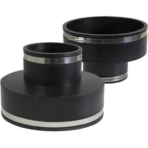 6I62x2 Flexible Pvc Reducing Coupling with Stainless Steel Clamps 8 x 4 inch Black (pack of 2)