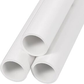 0.8" x 1" PVC Rigid Pipe High Impact 1.6ft Round Pipe, [for Plumbing, Electrical Conduit, Water Pipe, Garden Irrigation] - 21 x 25mm/ 3 Pack/Black
