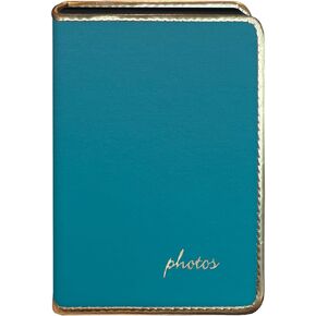 Pioneer Photo Albums Gold Piped Edge "photos" Embossed Sewn Mini Photo Album, Teal Blue