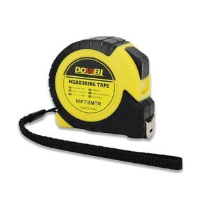 DOWELL Measuring Tape 16ft Measurement Measure Tape Steel Blade Shock Absorbent Solid Rubber Case Accurate Easy Read Measurement Tapes for Construction Contractor Carpenter Architect Woodworking