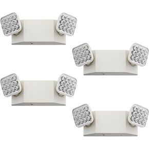 Lithonia Lighting EU2C CP4 LED Two-Headed Emergency Lighting Unit, California Certified, Contractor Pack of 4, White