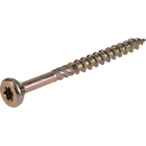 Power Pro 48581 Wood Screws, #8 x 2 Premium, Star Drive Indoor Cabinet Screws, Gold Yellow Zinc, 1lb Box