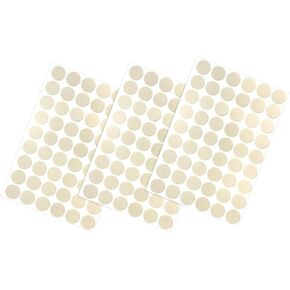 Screw Hole Cover Stickers (21mm Dia) 162Pcs in 3 Sheet, PVC Shelf Peg Sealing Caps Waterproof - for Cupboard Wardrobe Furniture, Beige with Lines