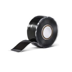Waterproof Duct Tape 2.5cm x 3m, Silicone Repair Tape Plumbers Tape, Self Fusing Rubber Tape Waterproof Tape for Leaks, Rubber Seal Tape for Pipes, Faucets, Handles (Black)