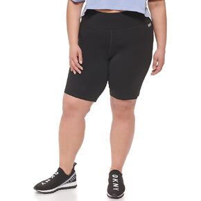 DKNY Women's Sport High Waist Logo Tape Bike Short