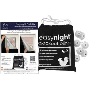 Easynight 100% Blackout Shade for Home and Travel, includes Suction Cups, Large, Make Any Size and Shape Up to 78x57 Inches, No Drill, Easy to Use Temporary Or Permanent for Home Travel Office